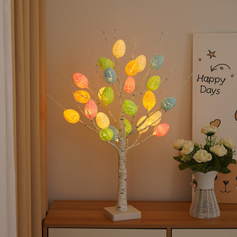 Lámpara de Mesa Decorativa LED de Huevos de Abedul de Plástico Creativos Contemporáneos para Dormitorio 