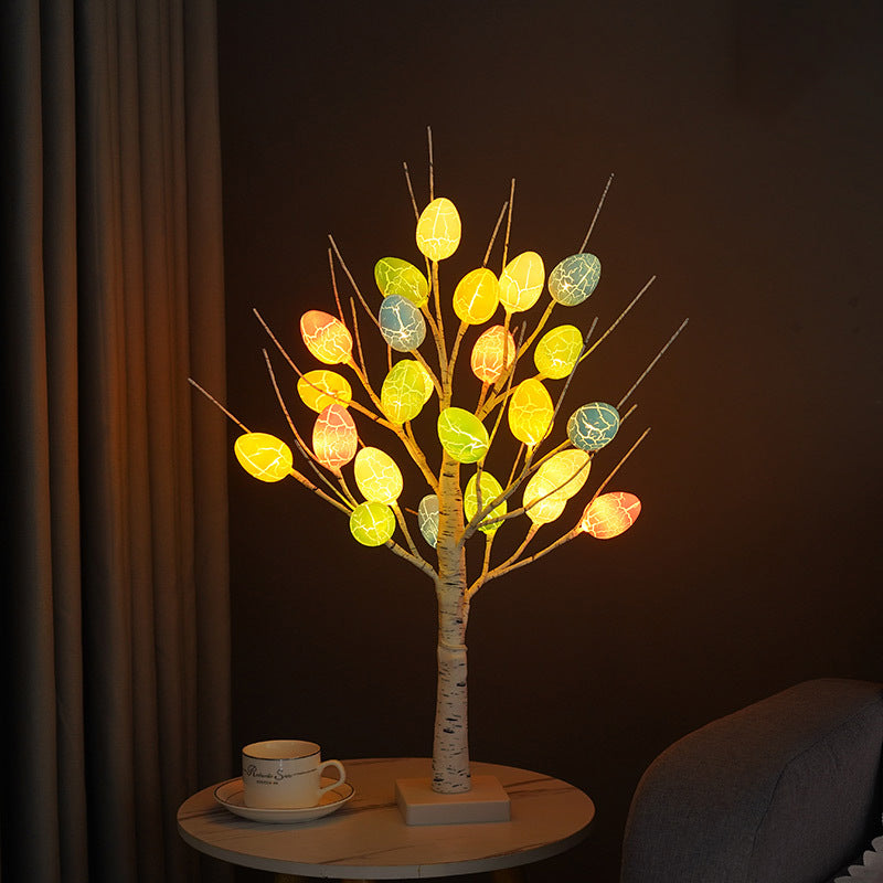 Lámpara de Mesa Decorativa LED de Huevos de Abedul de Plástico Creativos Contemporáneos para Dormitorio 