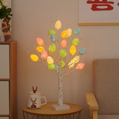 Lámpara de Mesa Decorativa LED de Huevos de Abedul de Plástico Creativos Contemporáneos para Dormitorio 