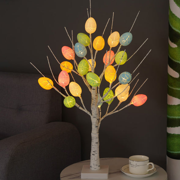 Lámpara de Mesa Decorativa LED de Huevos de Abedul de Plástico Creativos Contemporáneos para Dormitorio 