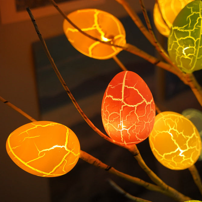 Lámpara de Mesa Decorativa LED de Huevos de Abedul de Plástico Creativos Contemporáneos para Dormitorio 
