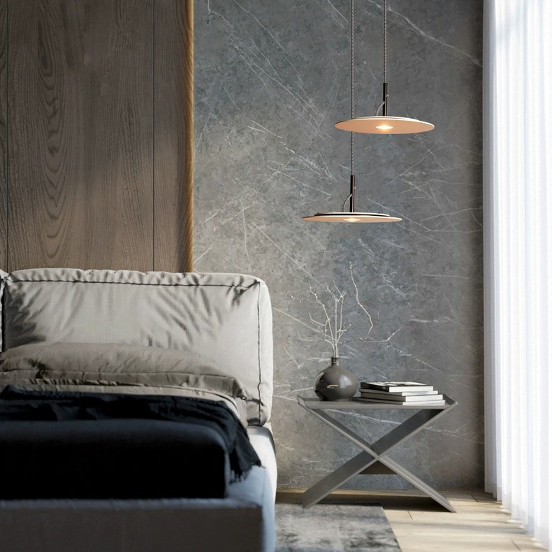 Lustre LED Rond en Fer Minimaliste Moderne pour Salon 