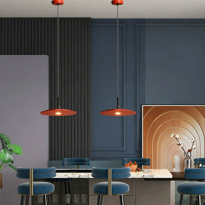 Lustre LED Rond en Fer Minimaliste Moderne pour Salon 