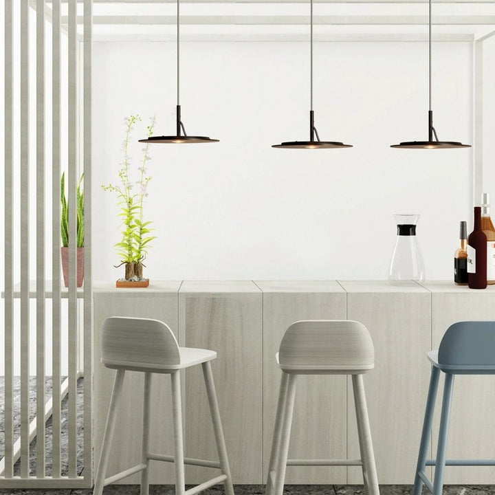 Lustre LED Rond en Fer Minimaliste Moderne pour Salon 