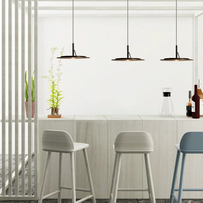 Lustre LED Rond en Fer Minimaliste Moderne pour Salon 