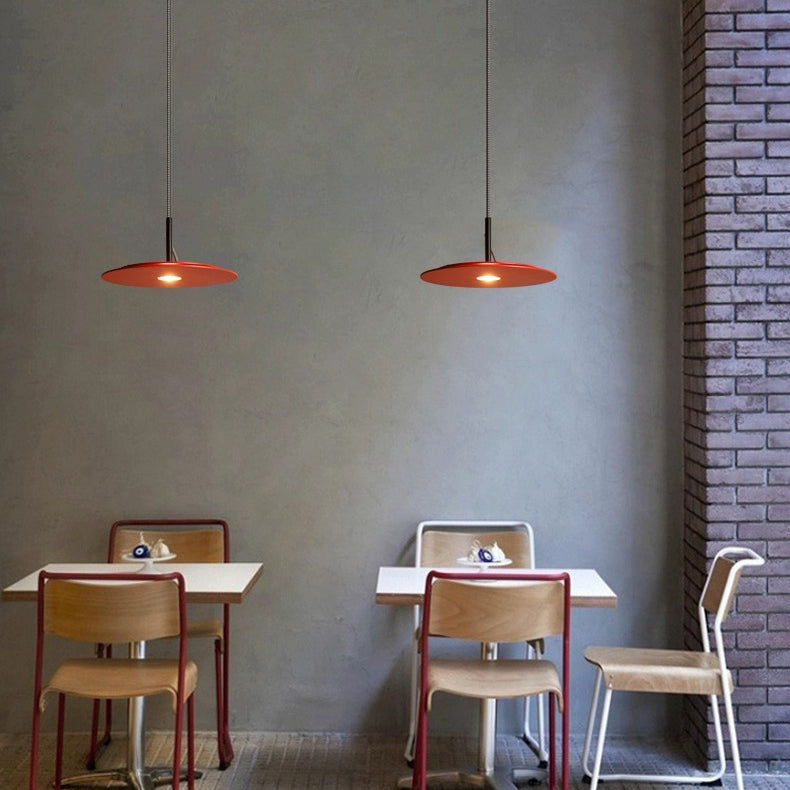 Lustre LED Rond en Fer Minimaliste Moderne pour Salon 