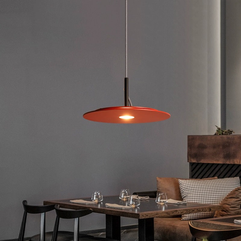 Lustre LED Rond en Fer Minimaliste Moderne pour Salon 
