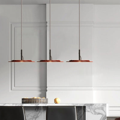 Lustre LED Rond en Fer Minimaliste Moderne pour Salon 