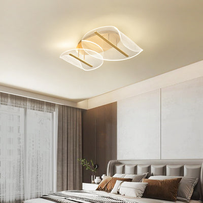 Lustre LED moderne de luxe à base ronde en aluminium avec acrylique irrégulier pour plafond, pour salon 