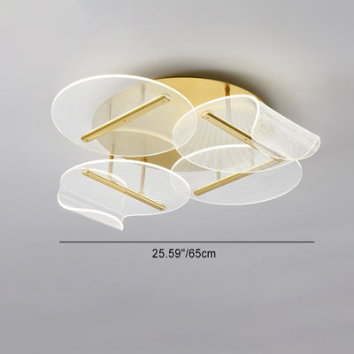 Lustre LED moderne de luxe à base ronde en aluminium avec acrylique irrégulier pour plafond, pour salon 