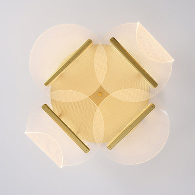 Lustre LED moderne de luxe à base ronde en aluminium avec acrylique irrégulier pour plafond, pour salon 