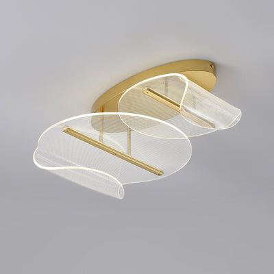 Lustre LED moderne de luxe à base ronde en aluminium avec acrylique irrégulier pour plafond, pour salon 