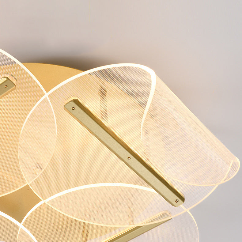 Lustre LED moderne de luxe à base ronde en aluminium avec acrylique irrégulier pour plafond, pour salon 