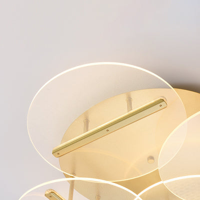 Lustre LED moderne de luxe à base ronde en aluminium avec acrylique irrégulier pour plafond, pour salon 