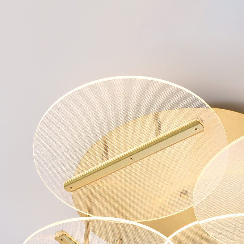 Lustre LED moderne de luxe à base ronde en aluminium avec acrylique irrégulier pour plafond, pour salon 