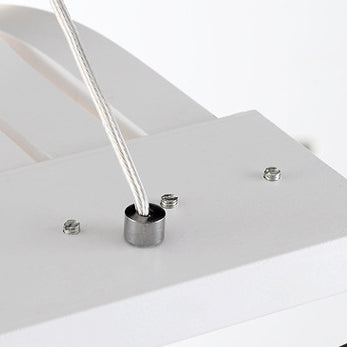Lustre à LED pour îlot de cuisine en silicone avec matériel en aluminium à double boucle ondulée minimaliste moderne pour salle à manger 