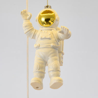 Plafonnier contemporain créatif pour petite fille astronaute en silicone, fer et résine avec 6 lumières pour le salon 