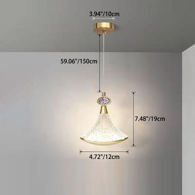 Lustre LED en acrylique et fer à base ronde minimaliste moderne pour salon 