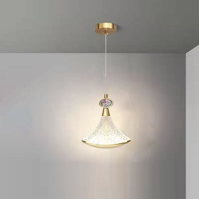 Lustre LED en acrylique et fer à base ronde minimaliste moderne pour salon 