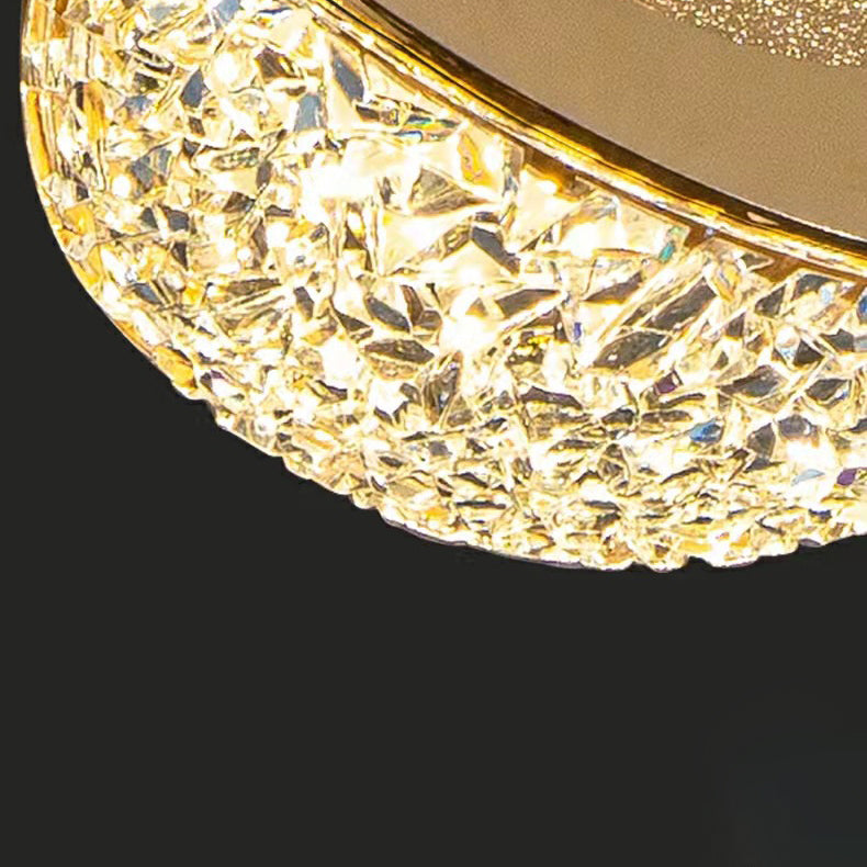 Lustre LED en acrylique et fer à base ronde minimaliste moderne pour salon 