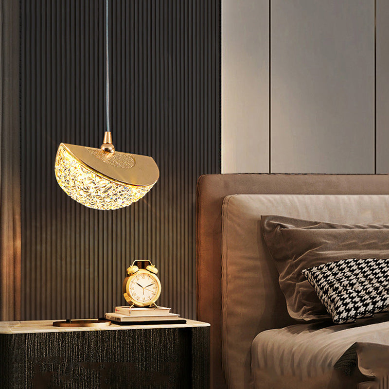 Lustre LED en acrylique et fer à base ronde minimaliste moderne pour salon 