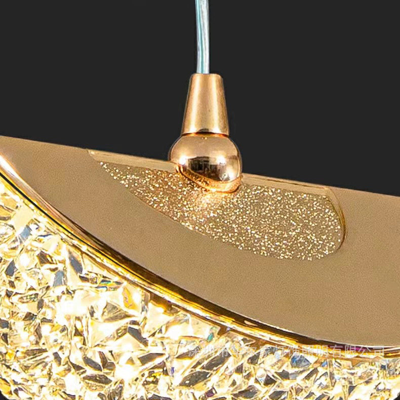 Lustre LED en acrylique et fer à base ronde minimaliste moderne pour salon 