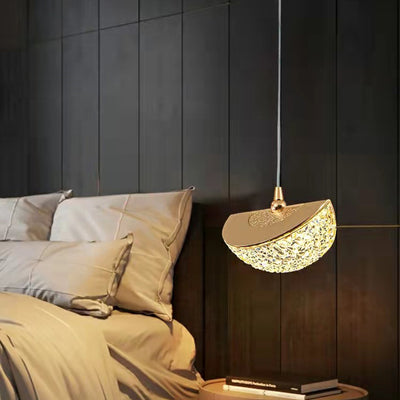 Lustre LED en acrylique et fer à base ronde minimaliste moderne pour salon 
