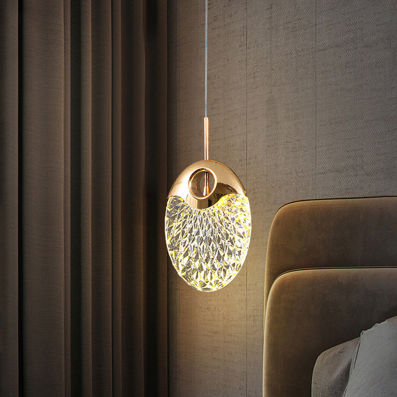 Lustre LED en acrylique et fer à base ronde minimaliste moderne pour salon 