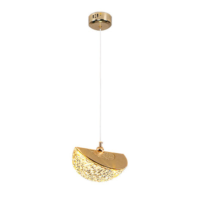 Lustre LED en acrylique et fer à base ronde minimaliste moderne pour salon 