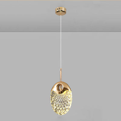 Lustre LED en acrylique et fer à base ronde minimaliste moderne pour salon 