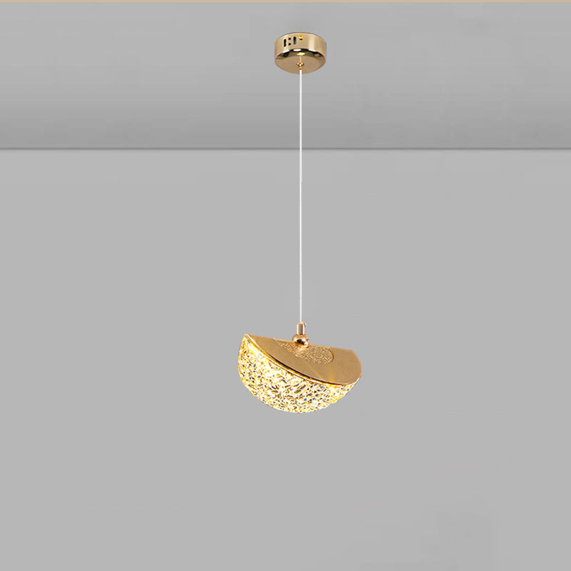Lustre LED en acrylique et fer à base ronde minimaliste moderne pour salon 