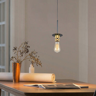 Zeitgenössische industrielle 1-flammige Pendelleuchte aus Eisen und Aluminium für Esszimmer 