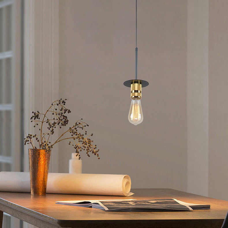 Zeitgenössische industrielle 1-flammige Pendelleuchte aus Eisen und Aluminium für Esszimmer 