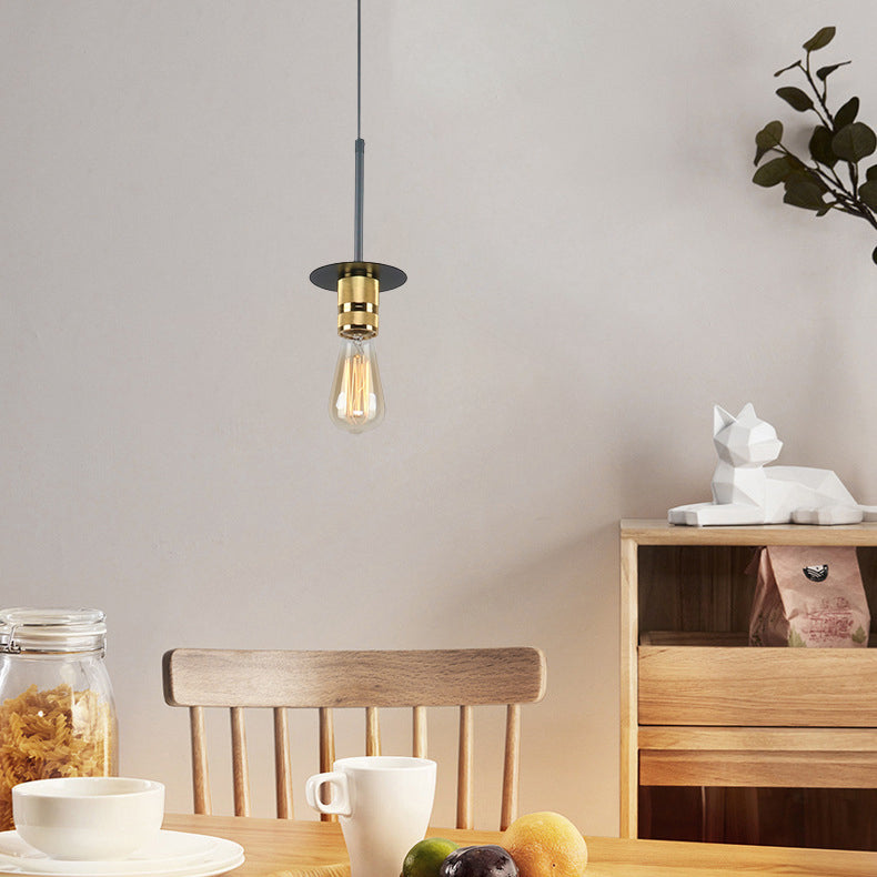 Zeitgenössische industrielle 1-flammige Pendelleuchte aus Eisen und Aluminium für Esszimmer 