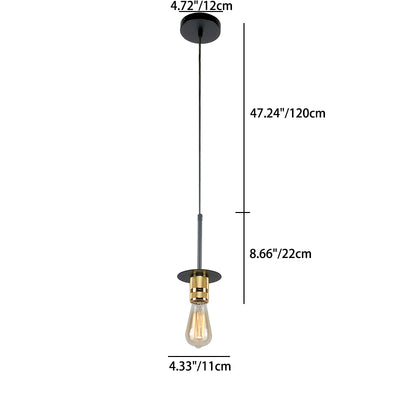 Zeitgenössische industrielle 1-flammige Pendelleuchte aus Eisen und Aluminium für Esszimmer 