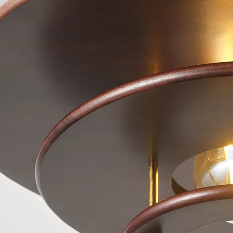 Moderne Übergangs-UFO-Hardware Holz 1-Licht Pendelleuchte für Esszimmer 