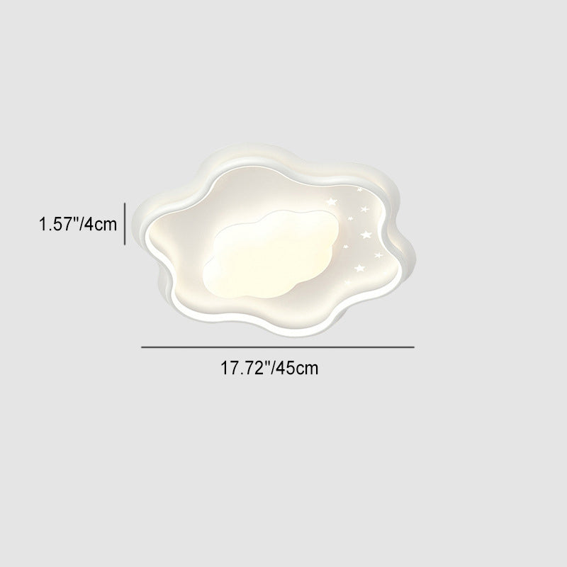 Moderne minimalistische Wolken-Blumenform Eisen Acryl LED Deckenleuchte für Schlafzimmer 