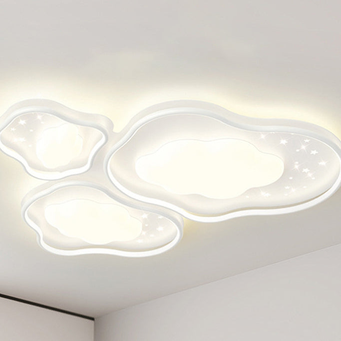 Moderne minimalistische Wolken-Blumenform Eisen Acryl LED Deckenleuchte für Schlafzimmer 