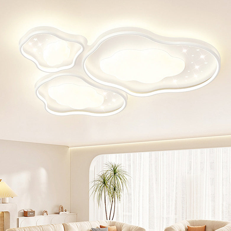 Moderne minimalistische Wolken-Blumenform Eisen Acryl LED Deckenleuchte für Schlafzimmer 
