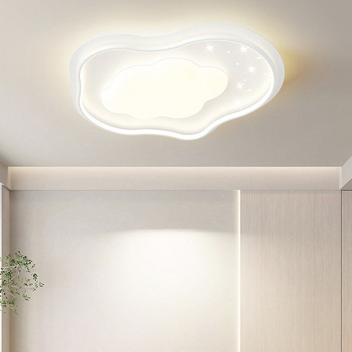 Moderne minimalistische Wolken-Blumenform Eisen Acryl LED Deckenleuchte für Schlafzimmer 