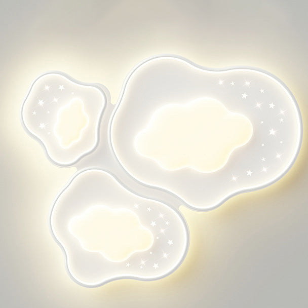 Moderne minimalistische Wolken-Blumenform Eisen Acryl LED Deckenleuchte für Schlafzimmer 