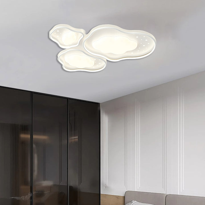 Moderne minimalistische Wolken-Blumenform Eisen Acryl LED Deckenleuchte für Schlafzimmer 
