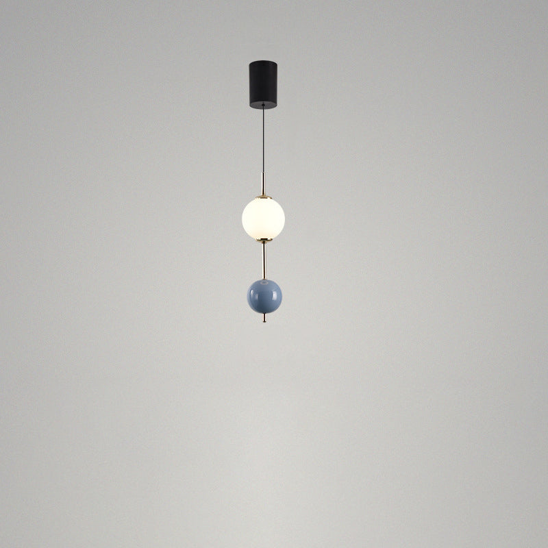Moderne minimalistische Eisen verstellbare Draht bunte runde Ball LED Pendelleuchte für Schlafzimmer 