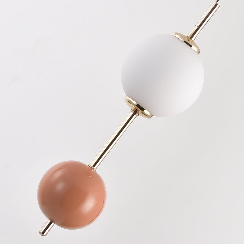 Moderne minimalistische Eisen verstellbare Draht bunte runde Ball LED Pendelleuchte für Schlafzimmer 