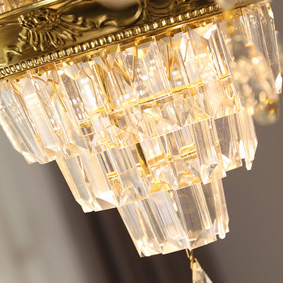Chandelier traditionnel en alliage de zinc avec fleurs européennes, cristal, verre et céramique, 6/8/10/12 lumières pour salon 