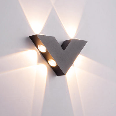 Moderne Einfachheit V-Form Aluminium Glas LED Wandleuchte Lampe für den Außenbereich 
