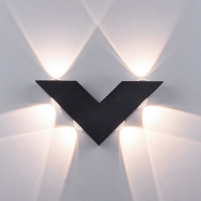 Moderne Einfachheit V-Form Aluminium Glas LED Wandleuchte Lampe für den Außenbereich 