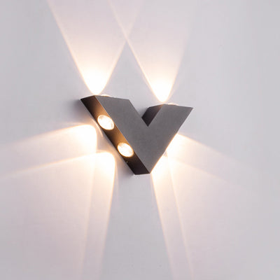 Moderne Einfachheit V-Form Aluminium Glas LED Wandleuchte Lampe für den Außenbereich 