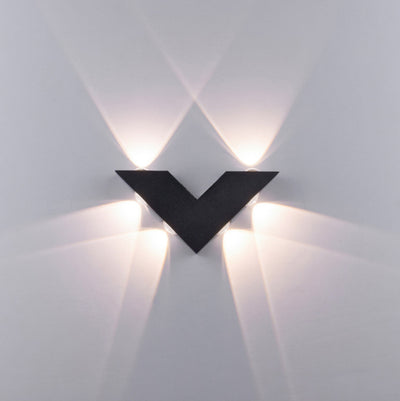 Moderne Einfachheit V-Form Aluminium Glas LED Wandleuchte Lampe für den Außenbereich 