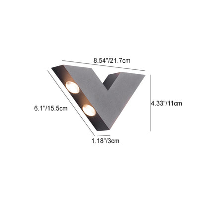 Moderne Einfachheit V-Form Aluminium Glas LED Wandleuchte Lampe für den Außenbereich 